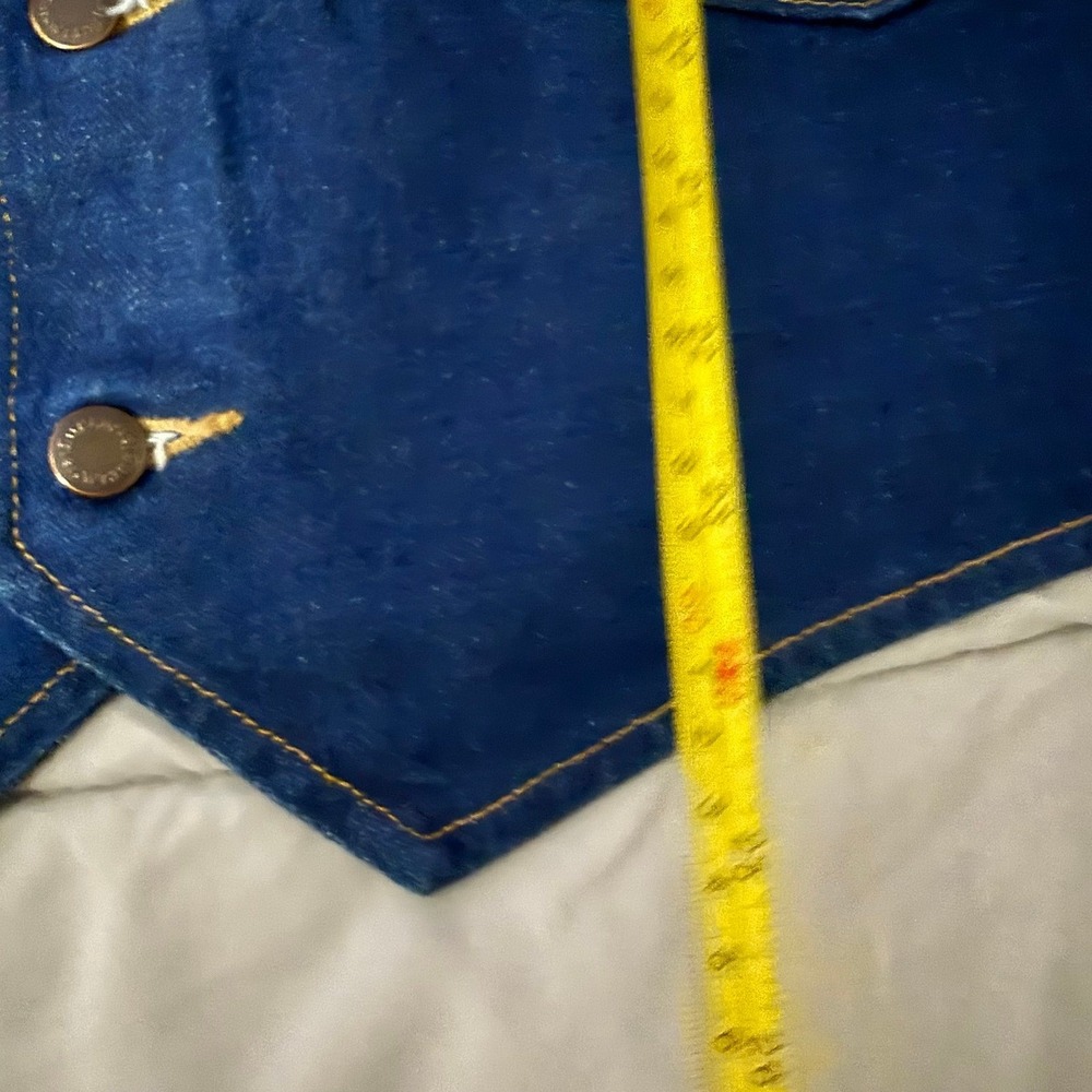 Wrangler Vest Mens Blue Unlined Denim Short Western Ranch - Picture 8 of 8